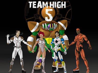 Team High 5: Sports Action Heros art direction branding character design design logo design product development