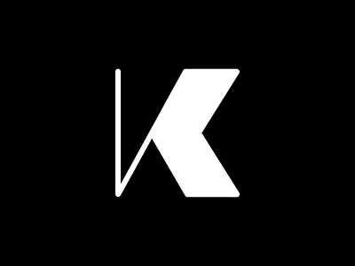 VK - Initials branding design flat illustration logo minimal typography