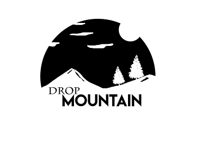 Drop mountain desain ikon ilustrasi logo logo petualangan merek tipografi