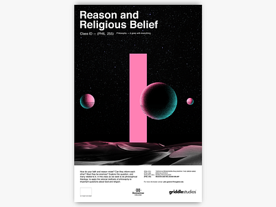 Reason and Religious Belief abstract abstract design advertisement college contrast graphic design graphicdesign philosophy poster poster art poster design sci fi scifi space vaporwave