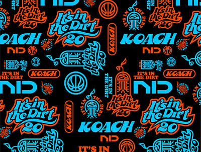 Koach - brand marks pattern badge badge design badge logo badges basketball branding design dirt enclosure icon leaf leaves logo plant retro roots typography vector word mark