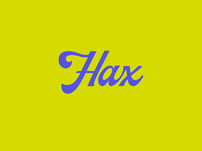 Hax Swing Shax - word mark  (majorelle blue on pear)