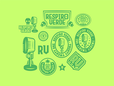 Respiro Verde - logo badges badge badge design badges brand branding crest design exploration graphic design green icon illustration logo patch podcast respiro respiro verde vector verde