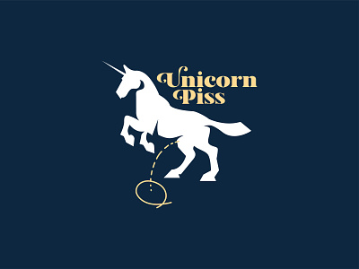 Unicorn Piss design drawing flavor horse icon illustration illustrative logo minimal piss stallion steed strain typography unicorn vector