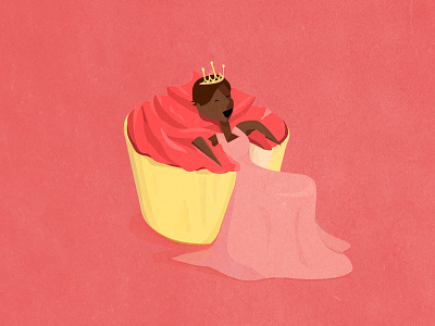 The Case of the Disappearing Thrones character cupcake dress illustration princess queen throne tiara