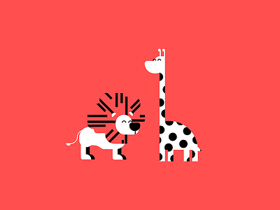 Friends. buddies friends giraffe illustration lion lion mane mane pals polka dots