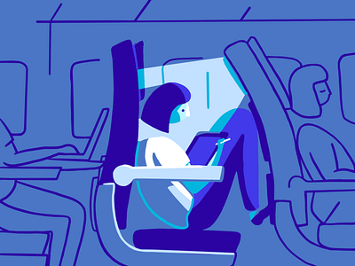 Selfie on a plane. airplane airplanes character drawing illustration light screen seat woman