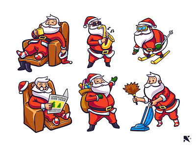 Mr. Santa Activities Illustrations art branding christmas design illustration nft santa santa claus