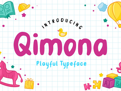 Qimona - Playful Typeface branding clean design display font font funny kids lettering logo logotype packaging playful school sweet