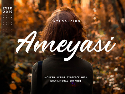 Ameyasi - Modern Script Typeface With Multilingual Support branding clean design display font font graphic design lettering logo logotype modern script