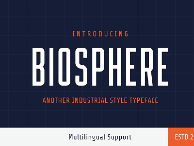 Biosphere - Another Industrial Style Typeface authentic branding clean design display display font font graphic design industrial lettering logo masculine modern simple typeface