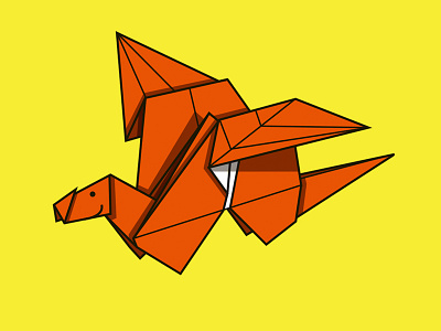 Origami Dragon dragon flying folding graphic illustration origami paper