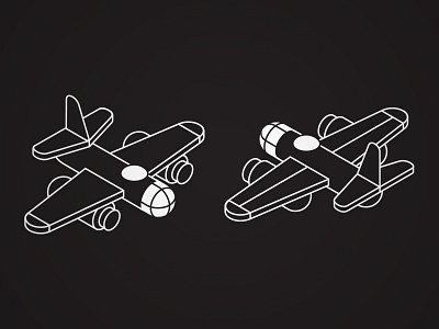 Isometric Planes icon illustration isometric planes