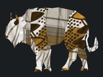 Buffalo assemblage buffalo illustration pattern