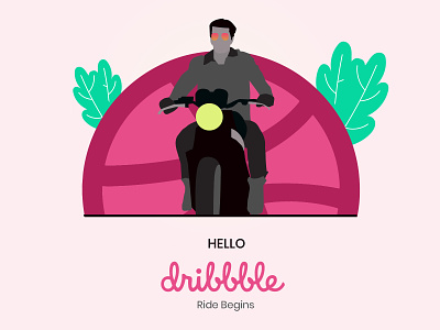 Hello Dribbble design draw dribbble hello hello dribble illustration minimal ride ui welcome