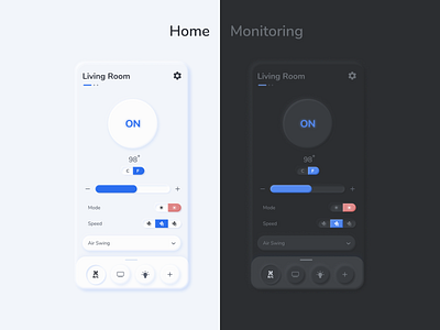 100 Days UI Challenge: #21 Home Monitoring System 100 day ui challenge design minimal minimalist mobile app mobile design monitoring app neumorphic design neumorphism simple ui uiux user experience design user interface user interface design userinterface design ux uxui