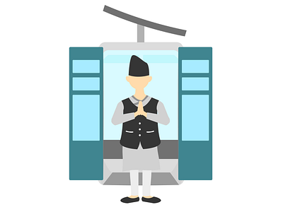 Annapurna Cable Car: Boy Greeting Illustration