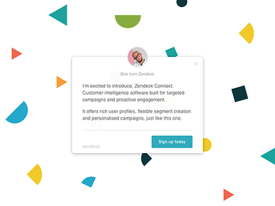 In-product message via Connect avatar button ipm message relationshapes zendesk zendeskconnect