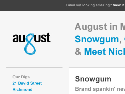 August eNewsletter agency blue clean email enewsletter minimal simple