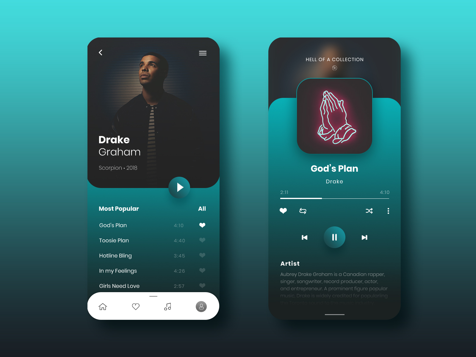 Music App UI/UX Concept by Ravi Kanani on Dribbble
