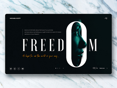 "Freedom" UI/UX Web Concept design flat graphic identity minimal type ui ux web web design