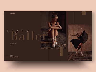 Ballet Dance Academy Website UI/UX Concept academy ballet brown concept dance design flat graphic identity learn minimal ui user experience userinterface ux web web design website