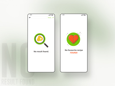 'No Result Found' Food app Ui/Ux Concept