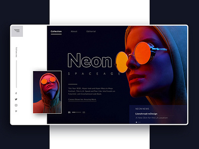 Neon Web Layout UI/UX Design Concept animation design flat identity minimal type ui ux web web design website