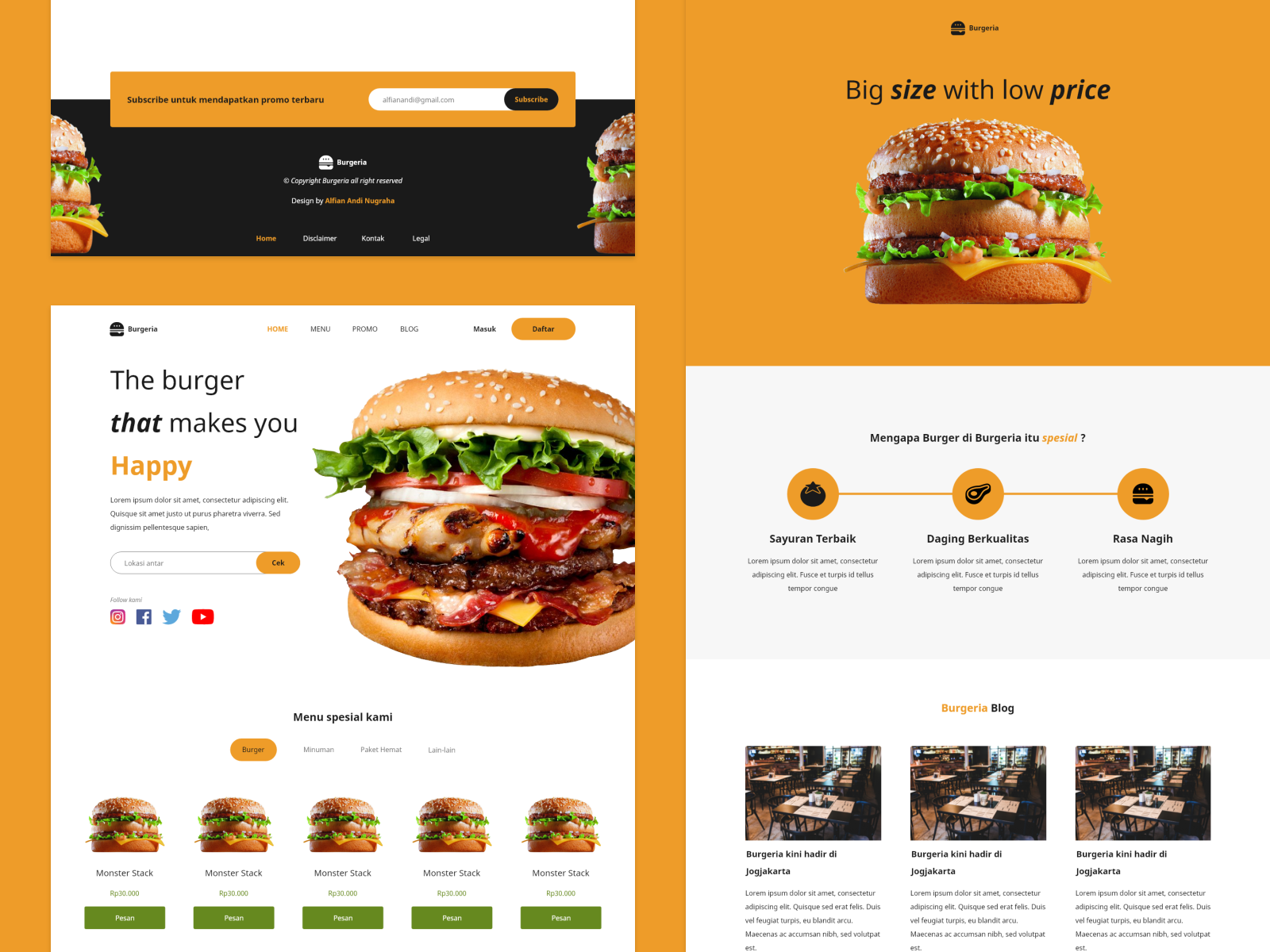 Burgeria - Landing Page UI Concept by Alfian Andi Nugraha on Dribbble