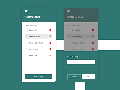 React ToDo App - Design UI adobe xd app design designui mobile mobile ui reactjs todo todoist ui uidesign web
