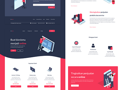 Maridigital - Landing Page UI Concept adobe xd design designui digitalagency flat landing page landing page design minimal ui uidesign web