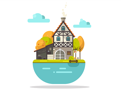 Medieval House blacksmith flat design house medieval old