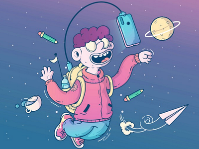 Boy in space