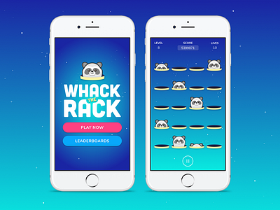 Whack The Rack! game game design game ui icon illustration mobile design mobile game racoon ui design whack