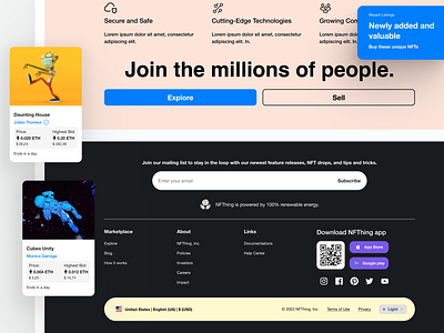 NFThing - NFT Landing Page (1/2) landing page nft website