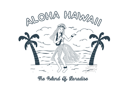 Aloha Hawaii "The Island of Paradise" branding clothing design illustration illustrator shirtdesign tshirtdesign typography vector visual design