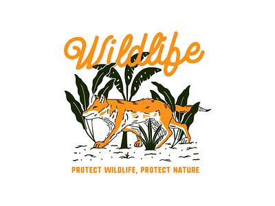 Wildlife : Protect Wildlife, Protect Nature animal branding design graphic design illustration save animal tshirtdesign typography vintage wildlife