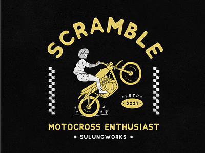 Scramble Motorcross branding design illustration illustrator logo motorcycle shirtdesign typography vector