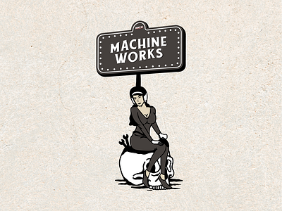 Machine Works Woman branding design hand drawn illustration illustrator logo motorcycle shirtdesign typography vector woman