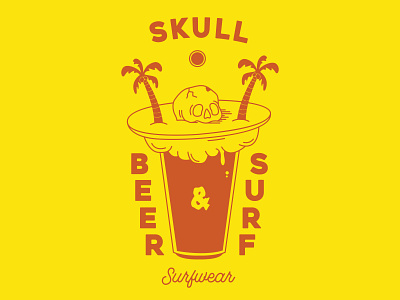 Skull, Beer and Surf