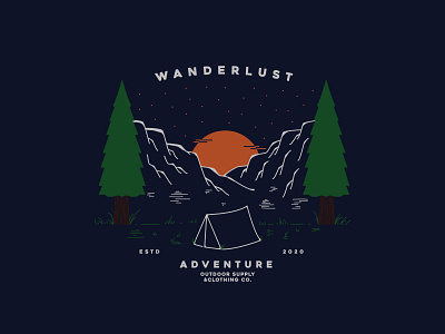 Wanderlust Adventure branding design illustration illustrator lettering logo shirtdesign tshirtdesign typography visual design