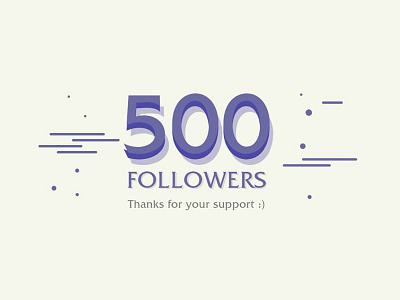 500 Followers 500 achievement celebration community followers typography