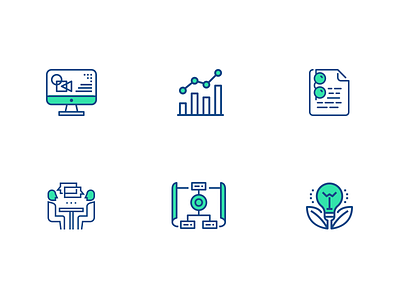 Company Process & Services Icons art brand icon iconography icons identity illustrator line set
