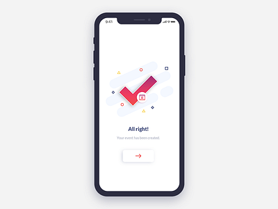 Success screen application design event mobile ui