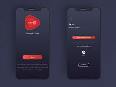 Sound Sequence app dark design mobile music app sound spotify ui ux