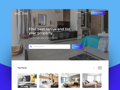 Find Home - Shellpar design home homepage interface listings property real estate rent search ui ux web website design