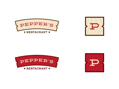 Pepper's Logo Variations branding color deming identity logo peppers restaurant variations weston