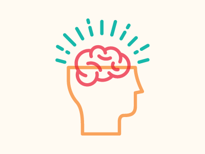 Thinker brain head icon think