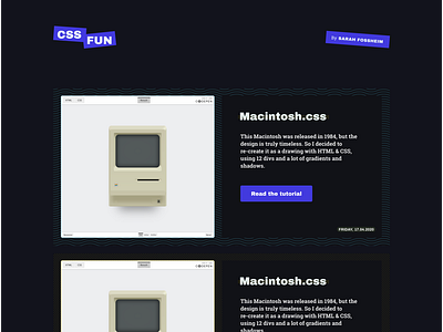 Portfolio page, dark mode (WIP)