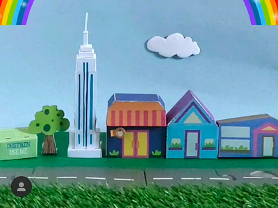 Diy downtown made with paper animation artdirection craft crafts diy diys handmade ideas paperart paperartist paperartwork papercraft papercutart paperlayering papermodel papetcrafter setdesign stopmotion tutorial